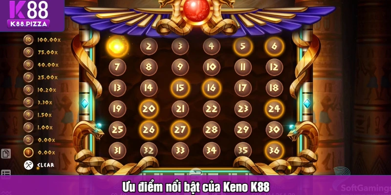 Ưu điểm nổi bật của Keno K88